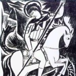 Из цикла <Мистические образы войны> (1914). Св. Георгий Победоносец