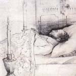 А.С. Пушкин на смертном одре (рисунок А. Н. Мокрицкого, 29 января 1837 года)