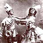 А.Павлова и В.Нижинский в сцене из спектакля 'Павильон Армиды'. 1907 г.