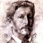 М.Врубель. 'Автопортрет', бумага, уголь, 35,5х29,5, 1904, Москва, Третьяковская галерея