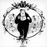 Рисунок Юс. Б. (Ю.Д. Беляев). Дягилев - триумфатор. Журнал 'Петербургский дневник театрала', 1904.