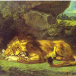 «Лев, пожирающий зайца» (нач. 1860-х гг.; Лувр, Париж)