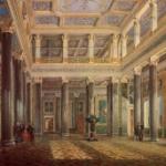 Зал монет и медалей. В. С. Садовников. Акварель. 1851 г.