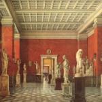 Зал греческой скульптуры. К. А. Ухтомский. Акварель, лак. 1853 г.