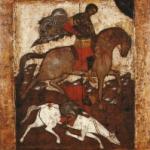 Чудо о Дм. Солунском. Икона XVI века. Московская школа