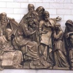 Правый угол Храма. Многофигурная композиция Давид в собрании вельмож передает Соломону чертежи Храма