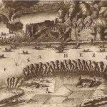 Штурм Нотебурга 11 октября 1702 г. Гравюра А. Шхонебека. 1703 г.